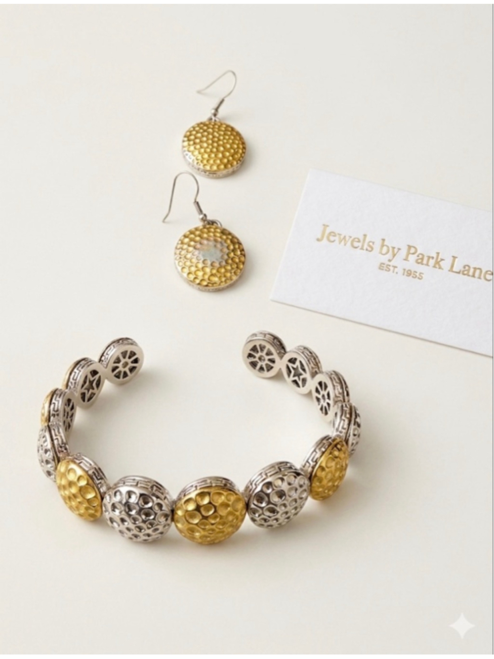 Jewels by Park Lane Gold Silver Tone Earrings & Bracelet Set